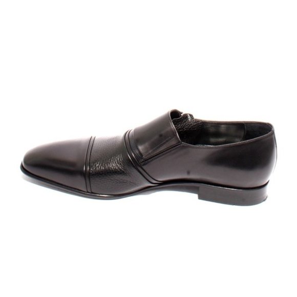 Italian ROBERTO SERPENTINI 28416 Black Nappa Leather Classic Dress Shoes main image 4